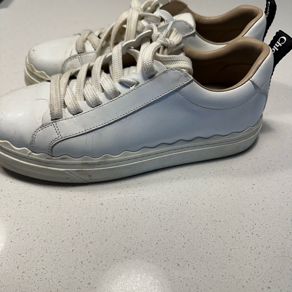 CHLOE Lauren scalloped leather sneakers size 41 - Picture 2 of 6